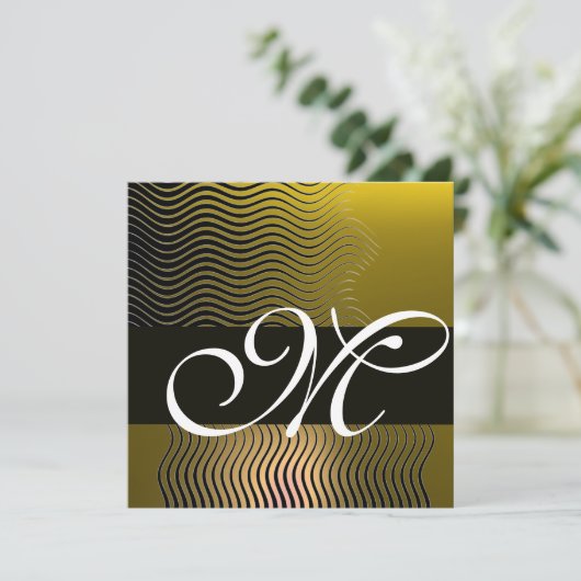 STYLISH WAVES MONOGRAM, geel topaz Kaart (Staand voorkant)