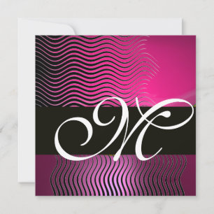 STYLISH WAVES MONOGRAM, roze, paarse amethist Kaart