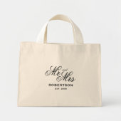 Stylish wedding personalized Mr and Mrs  Mini Tote Bag (Voorkant)