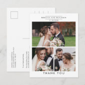 Stylish Wedding Photo Collage Hartelijk dank Briefkaart (Voorkant / Achterkant)