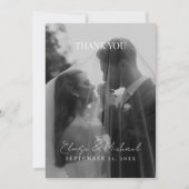Stylish Wedding Photo Double-sided Thank You Bedankkaart (Voorkant)