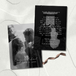 Stylish Wedding Photo Double-sided Thank You Bedankkaart
