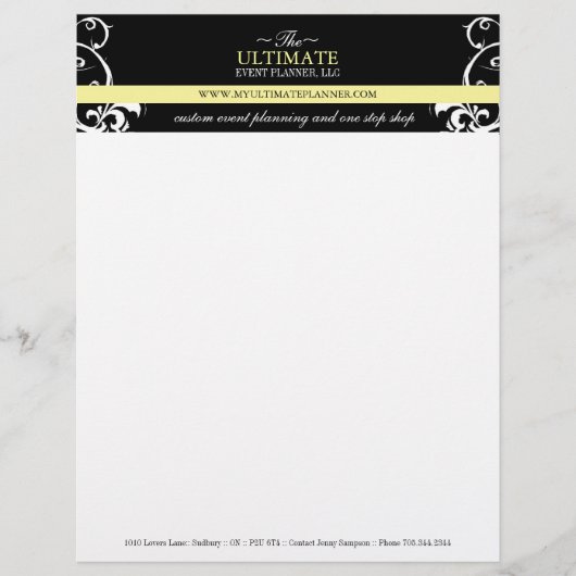 Stylish Wedding Planner Letterhead Briefhoofd (Voorkant)