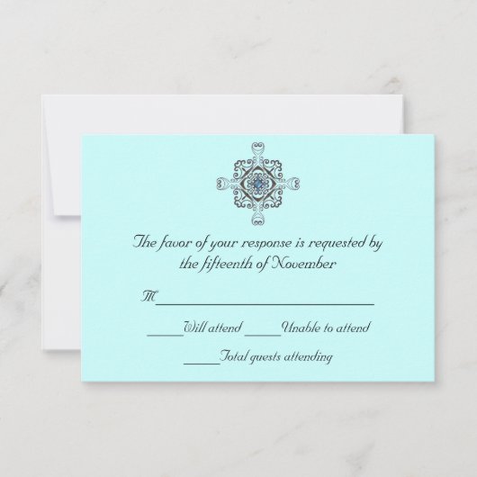 Stylish Wedding Response Card RSVP Kaartje (Voorkant)