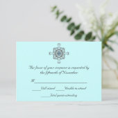 Stylish Wedding Response Card RSVP Kaartje (Staand voorkant)