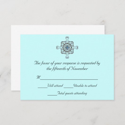 Stylish Wedding Response Card RSVP Kaartje (Voorkant / Achterkant)