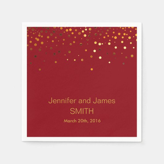 Stylish Wedding Table mini confetti gold Brown Servetten (Voorkant)