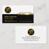 Stylish White Black Layers Gold Tab Visitekaartje (Voorkant / Achterkant)