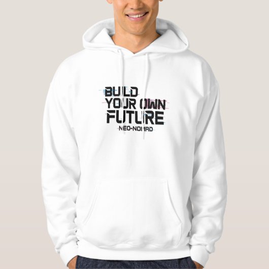 Stylish White Hoodie with Unique Graphic Print (Voorkant)