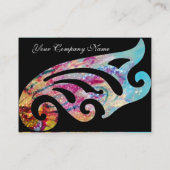 STYLISH WIL 2 MONOGRAM, RED RUBY, aqua blue, blauw Visitekaartje (Achterkant)