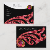 STYLISH WIL 2 MONOGRAM, RODE RUBY, fuchsia roze Visitekaartje (Voorkant / Achterkant)