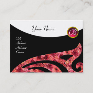 STYLISH WIL 2 MONOGRAM, RODE RUBY, fuchsia roze Visitekaartje