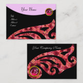 STYLISH WIL 2 MONOGRAM, RODE RUBY, fuchsia roze Visitekaartje (Voorkant / Achterkant)