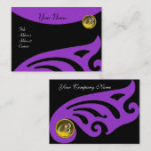 STYLISH WINGS MONOGRAM YELLOW TOPAZ, paars violet Visitekaartje (Voorkant / Achterkant)