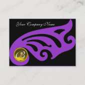 STYLISH WINGS MONOGRAM YELLOW TOPAZ, paars violet Visitekaartje (Achterkant)