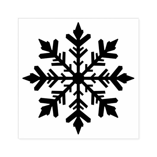 Stylish Winter Snowflake Silhouette Shape Rubberstempel (Afrduk)