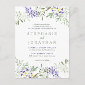 Stylish Wisteria Floral Wreath Wedding Uitnodiging Briefkaart (Voorkant)