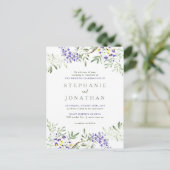 Stylish Wisteria Floral Wreath Wedding Uitnodiging Briefkaart (Staand voorkant)