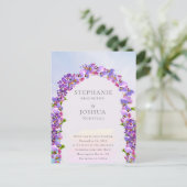 Stylish Wisteria Waterverf Wedding Invitation Briefkaart (Staand voorkant)