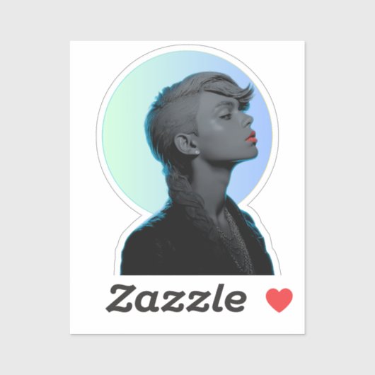 Stylish Woman in Monochromatic Portrait Sticker (Vel)