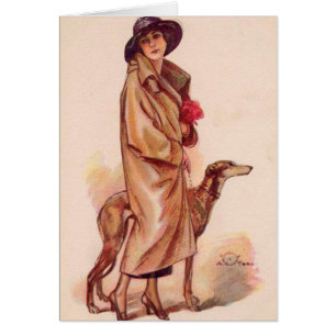 - Stylish Woman with Greyhound
