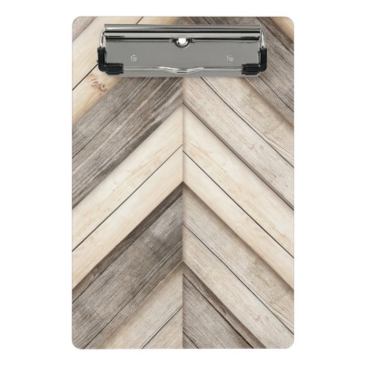 Stylish Wood Chevron Pattern Mini Klembord (Voorkant)