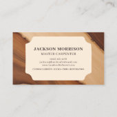 Stylish Wooden Carpentry Construction Modern Visitekaartje (Achterkant)