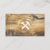 Stylish Wooden Handyman Construction Carpenter  Visitekaartje (Voorkant)