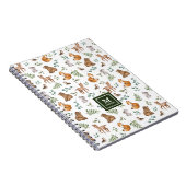 Stylish Woodland Animals Forest Greenery Monogram Notitieboek (Rechterzijde)