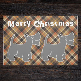 Stylish Xmas scottish tartan baby doodbruin Deurmat