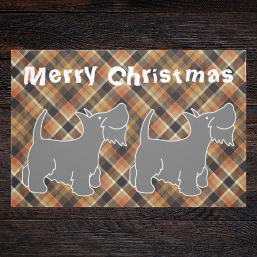 Stylish Xmas scottish tartan baby doodbruin Deurmat