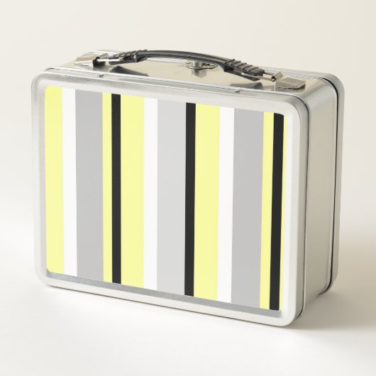Stylish Yellow and Grey Striped Monogram (Achterkant)