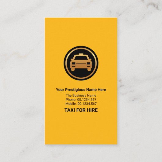 Stylish Yellow Black Stripes Taxi-driver Visitekaartje (Achterkant)