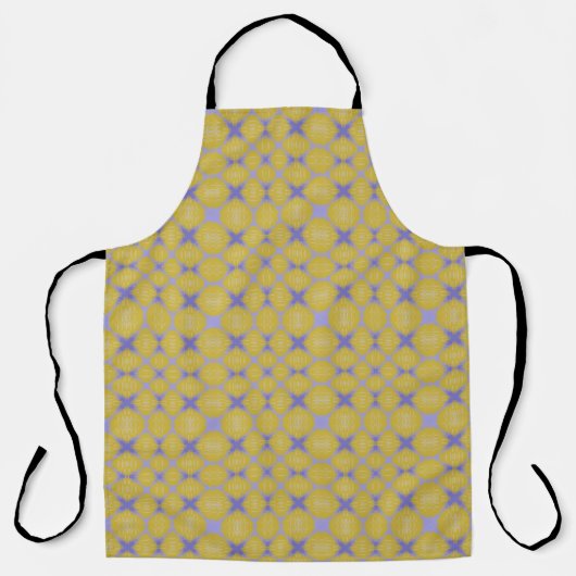 Stylish Yellow Geometric Design Apron Schort (Voorkant)