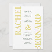 Stylish Yellow & Green Typography QR Code Wedding Kaart (Voorkant)