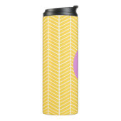 Stylish Yellow Herringbone Chevron ZigZag Monogram Thermosbeker (Gedraaid links)