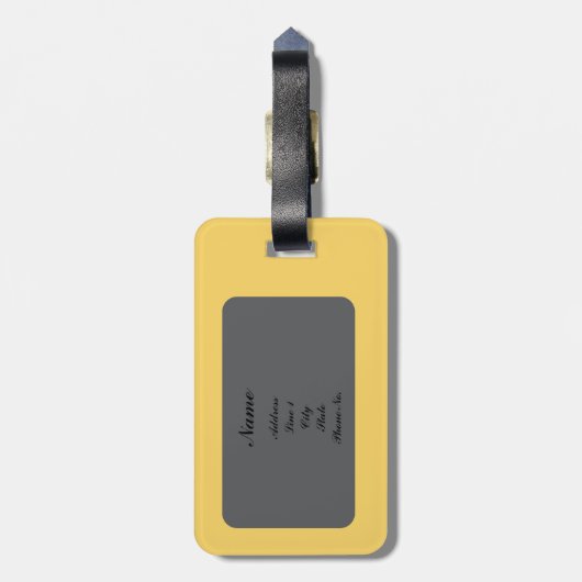 Stylish Yellow Luggage Tag Bagagelabel (Achterkant verticaal)