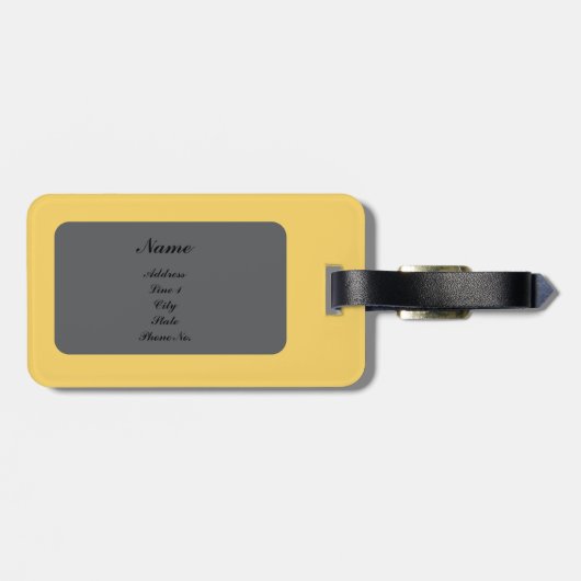 Stylish Yellow Luggage Tag Bagagelabel (Achterkant horizontaal)