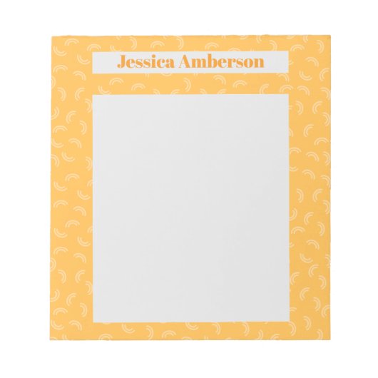 Stylish Yellow Modern Typography Personalized Name Notitieblok (Voorkant)