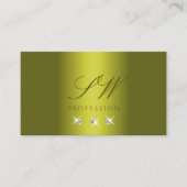 Stylish Yellow Silver Sparking Diamonds Monogram Visitekaartje (Voorkant)