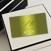 Stylish Yellow Silver Sparking Diamonds Monogram Visitekaartje