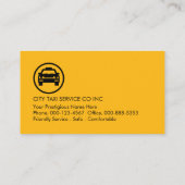 Stylish Yellow Taxi Boxes Cab Driving Visitekaartje (Achterkant)