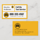 Stylish Yellow Taxi Boxes Cab Driving Visitekaartje (Voorkant / Achterkant)