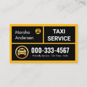 Stylish Yellow Taxi Boxes Driving Cab Visitekaartje (Voorkant)