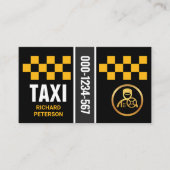 Stylish Yellow Taxi Check Boxes driver Visitekaartje (Voorkant)