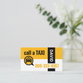Stylish Yellow Taxi Color Driver Visitekaartje (Staand voorkant)