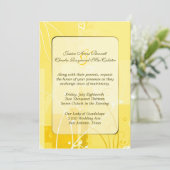 Stylish Yellow Wedding Invitation Kaart (Staand voorkant)