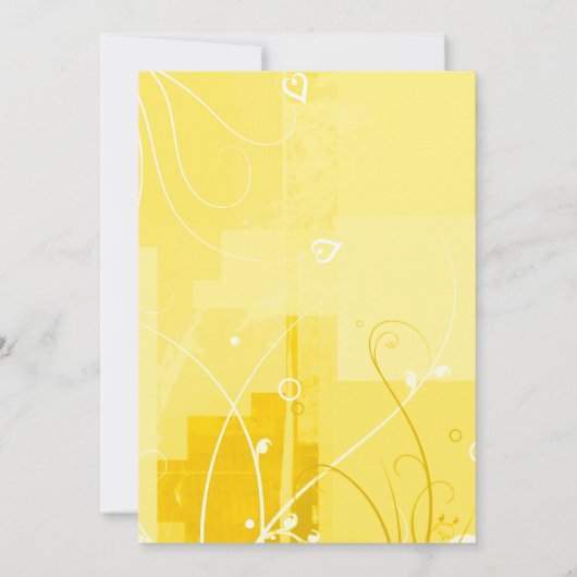 Stylish Yellow Wedding Invitation Kaart (Achterkant)