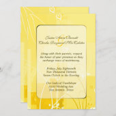 Stylish Yellow Wedding Invitation Kaart (Voorkant / Achterkant)