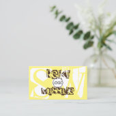 Stylish Yellow White Brown Photo Logo en Monogram Visitekaartje (Staand voorkant)